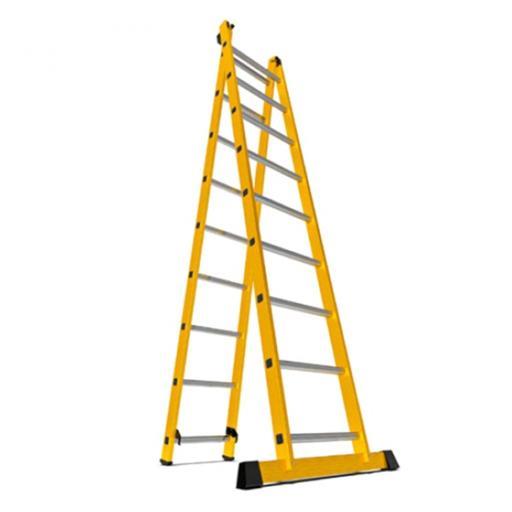 نردبان 14 پله الگانت 2تکه کشویی 4متری آلومینیومی آلوم پارس پله